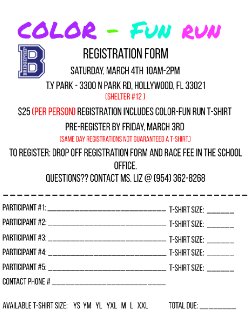 MARCH 3RD - FAMILY DAY - COLOR RUN REGISTRATION